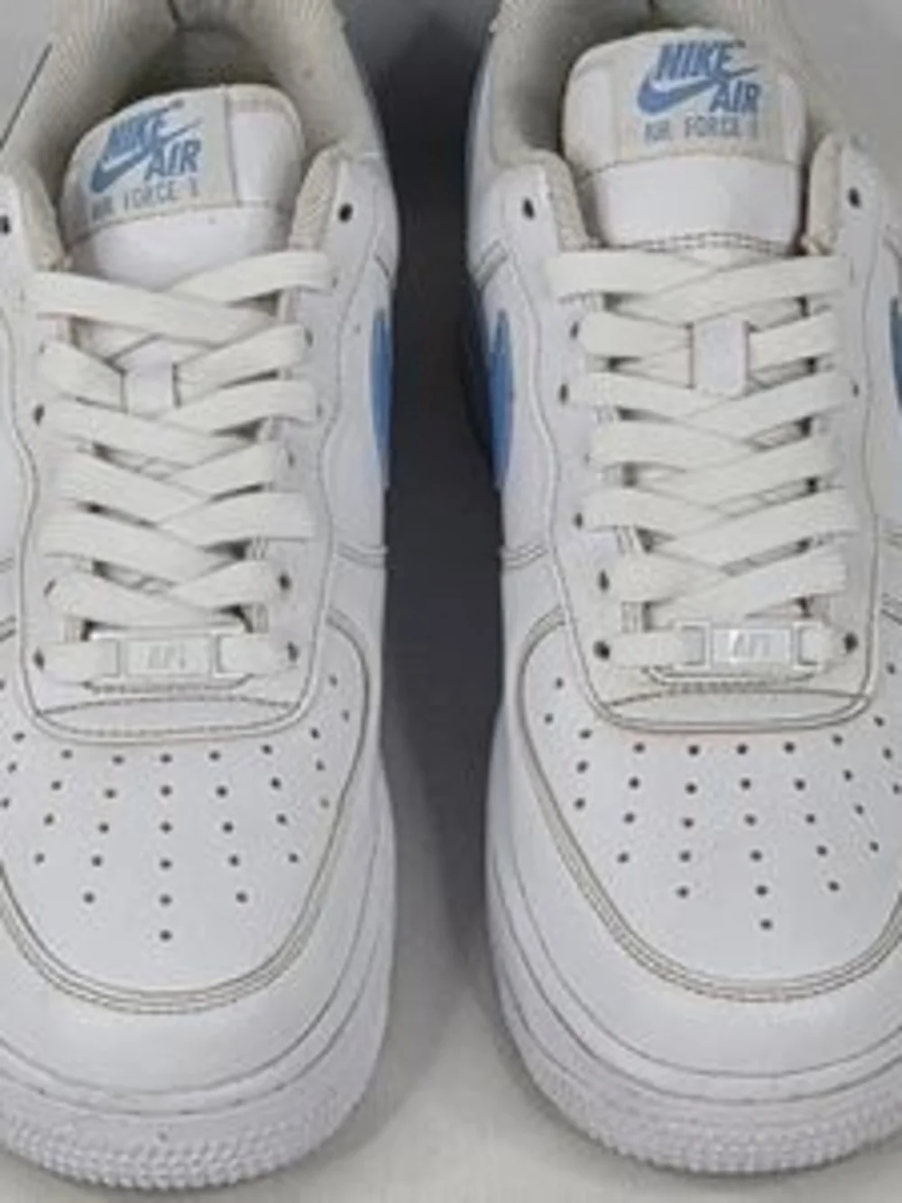 Nike Air Force 1 Low White Blue Sneakers, Size: 9 Men